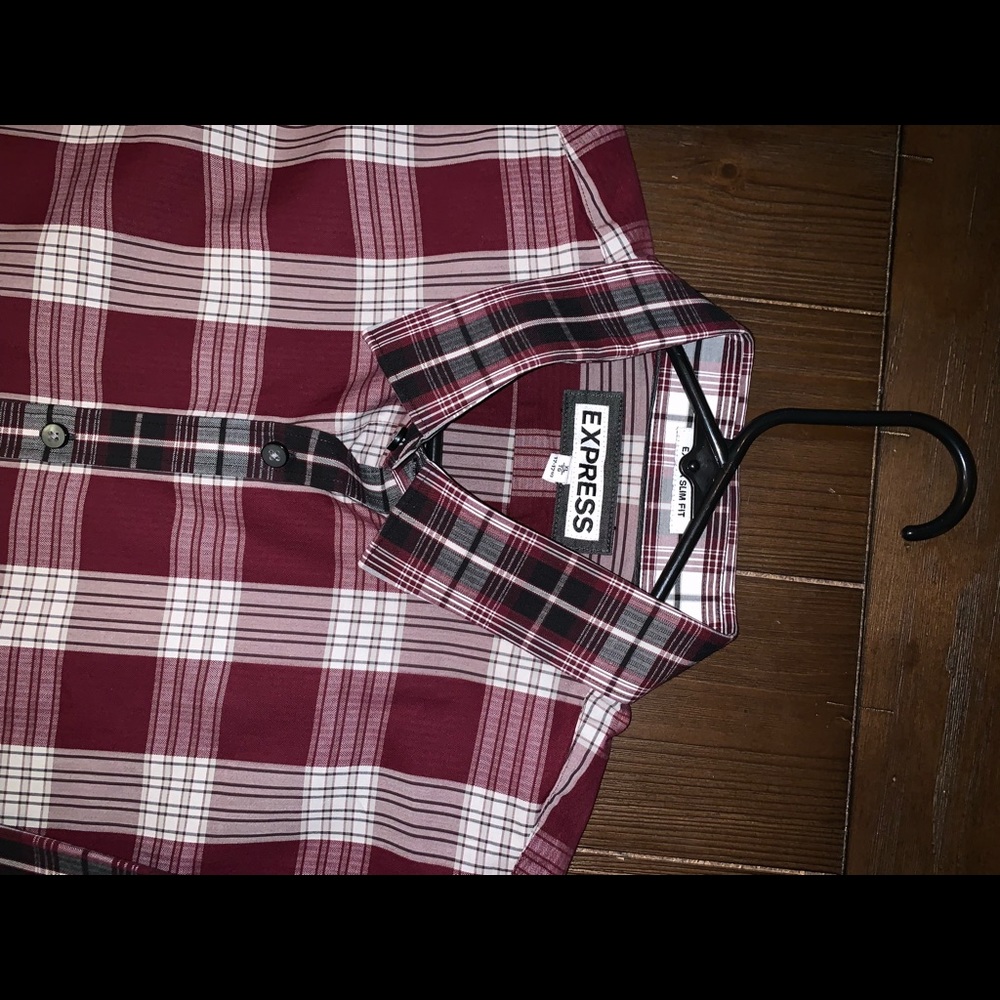 Men’s XL Express fitted dress shirt burgundy